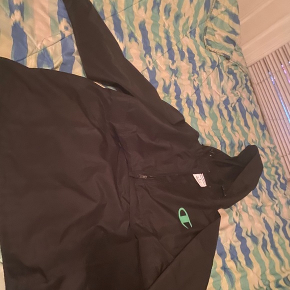 BLACK CHAMPION HALF-ZIP LIGHT JACKET/RAIN JACKET - Picture 7 of 8